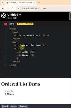 Order list in html #shorts #public #html tutorial #computer #education #tutorial #learning #html