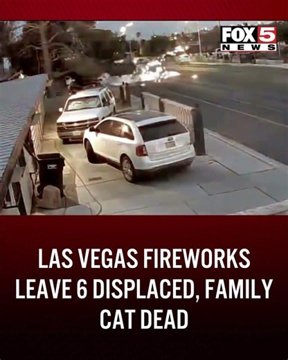 Fireworks spark Las Vegas house fire, leaving six homeless and family cat dead