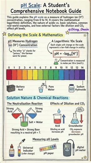 🧪 pH Scale Simplified! Handwritten Notebook Guide for Students 📚 | Education learning