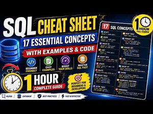 1 Hour SQL Cheat Sheet | 17 Essential SQL Commands with Examples