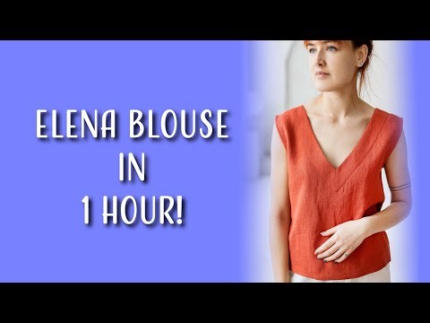Sleeveless blouse sewing tutorial for beginners | sewalong linen blouse with pattern