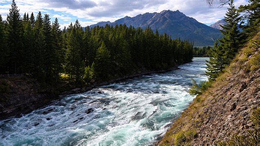 Banff National Park Canada scenic Rocky Mountains views (4K)