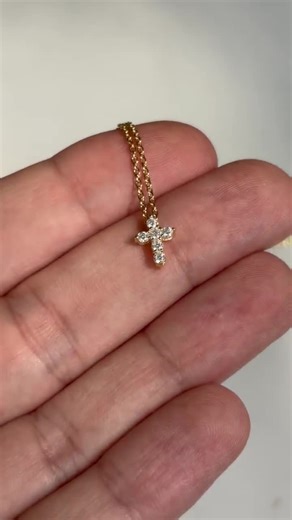 Tiny Moissanite Cross Charm Necklace, Minimalist VVS Moissanite Necklace, Dainty Gold 2mm Diamond Cross Pendant, Christian Gift for Her - Etsy
