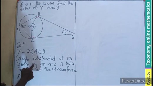 Circle Theorem: The angle substended by a chord at the centre of a circle is twice the one substended by the same chord at the circumference #circletheorems #followers #highlights #21stdigiskillz #MathematicsChallenge | Taxonomy online mathematics