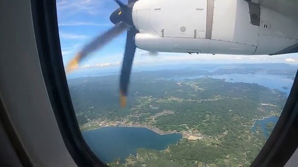 ATR42-600 オリエンタルエアブリッジORC075便 長崎空港離陸と福江空港着陸