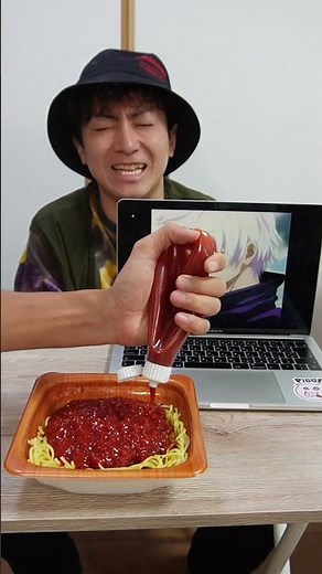 A hellish pasta dish where you keep pouring ketchup on it until you guess what's on the screen!! ...