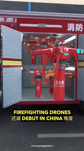 Firefighting Drones Debut in China