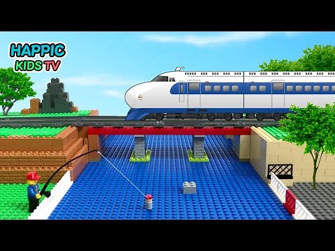 【新幹線アニメ】★新幹線0系の冒険★ ～川に橋をかける～ | 踏切 | 電車 / The Adventure of Bullet Train for Kids ! " Build a bridge"
