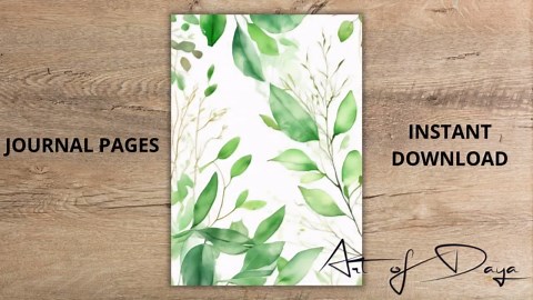 Spring Journal Pages Printable Leaves Theme Nature Writing Paper Decorative Inserts, Instant Download - Etsy