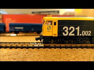 RENFE en escala N. Rodaje de la 321 MFTrain