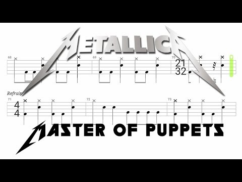 Metallica - Master Of Puppets (🔴 Drum Notation | Tutorial) ‪@chamisdrums‬ Bass tabs on ‪@ChamisBass‬