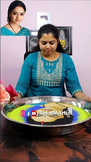 Full Video Link 🔗👆🏻#revathiartist #floatingart #soundarya #actress #waterrangoli #art #artist #viral