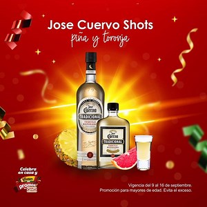 12K views · 102 reactions | Celebra en casa y ¡Vivan las promos de OXXO! Prepara la garganta con estos deliciosos shots de Jose Cuervo piña y toronja; y si te faltan ingredientes prueba suerte con el Sombrero Cuponero. https://bit.ly/2FskEHj  Jose Cuervo Tradicional | OXXO | Facebook