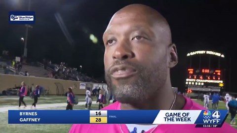 WYFF News 4's Game of the Week: Gaffney Indians vs. Byrnes Rebels