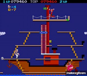 Arcade Game: Popeye (1982 Nintendo) on Make a GIF