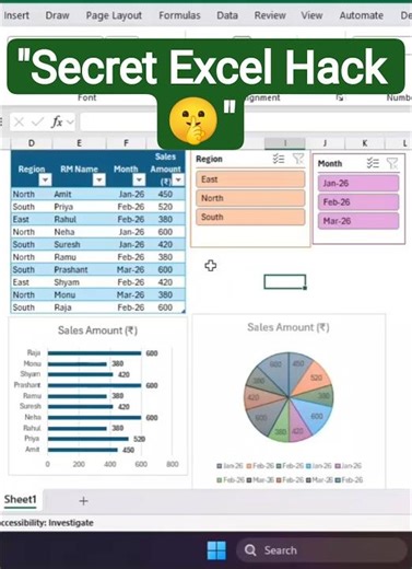 Excel Dashboard kaise banaye? (Slicers & Charts Tutorial) #exceltips #learnexcel #excel