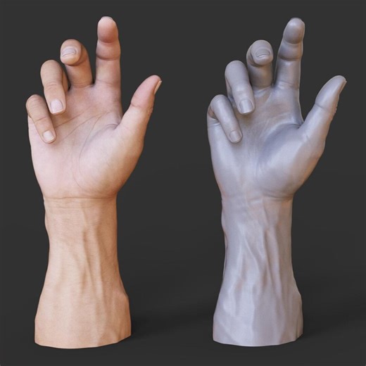 Relaxed Hand Gesture 3D Model | Home Decor Sculpture (digital Download) - Etsy