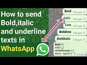 How To Write Bold Italic And Underline Texts In WhatsApp Messages || WhatsApp Bold and italic Text