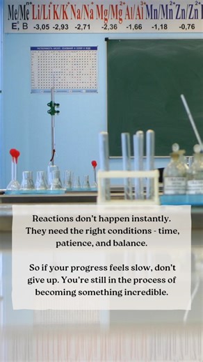 GCSE Science students: progress works a lot like a chemical reaction, it needs the right conditions, takes time, and sometimes doesn’t go as planned. But even an unexpected reaction gives valuable data. Each trial, adjustment, and observation brings us closer to understanding the process, and that’s how real change happens. #motivation #student #studywithme #foryou #fyp | The Virtual Science Lab