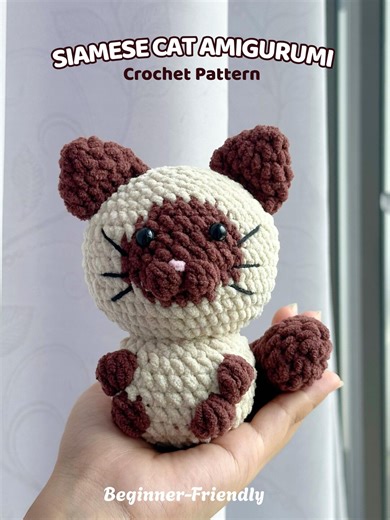 Siamese Cat Amigurumi Crochet Pattern, Beginner Friendly Plush Tutorial (PDF Download) - Etsy