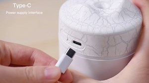 Portable Mini Humidifier, Colorful Volcanic Texture, 300mL Cool Mist Humidifier, USB Powered, Auto Shut-Off. Perfect for Bedroom, Office & Car.