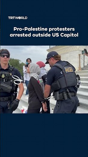 Pro-Palestine protesters arrested outside US Capitol