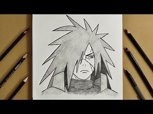 How to draw Madara Uchiha step by step | Anime drawing tutorial for beginners | Easy anime sketch