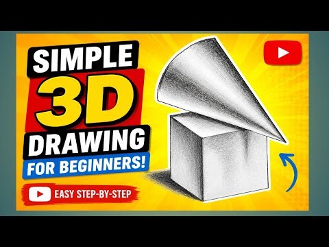 Simple pencil drawing 3d .