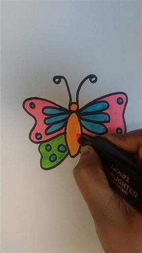 How to draw and color butterfly easy|Simple art for beginners & kids| #art #viralreels #easydrawing