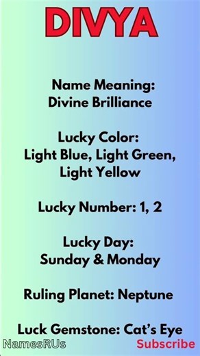 Divya Name Meaning #shorts #namemeaning #divya