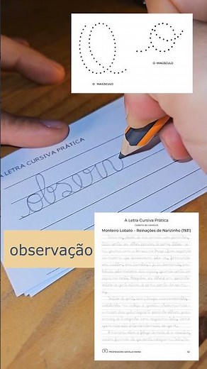 Como se escreve observação usando A LETRA CURSIVA PRÁTICA?