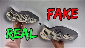 REAL VS FAKE! ADIDAS YEEZY FOAM RUNNER MOON GREY COMPARISON!