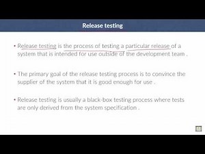 Software Engineering | C7 - L9 | Release testing