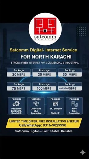 Satcomm internet service provider #karachi