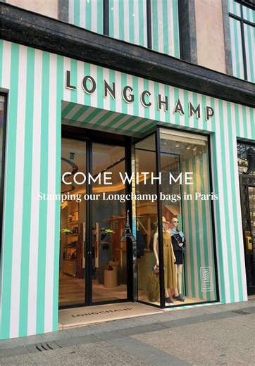 Got our Longchamp bags stamped with the Eiffel Tower in Paris ✨ the perfect souvenir! #longchamp #paris #eiffeltower #custombag #thingstodoinparis @shoppingmomof4 @Longchamp
