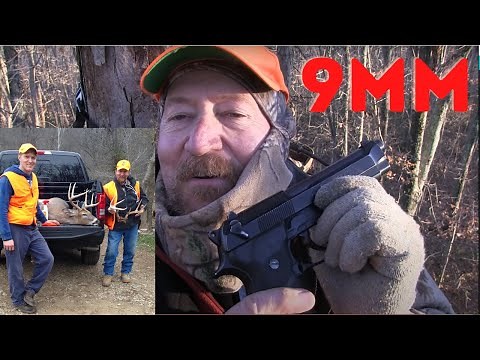 9mm vs deer. BERETTA M9 drops Big buck in its tracks!! 9mm Deer hunting