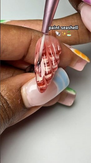 3d seashell tutorial 🐚✨🏝️ #nailart #nails #simplenails #3dnailart #nailtutorial #naildesign