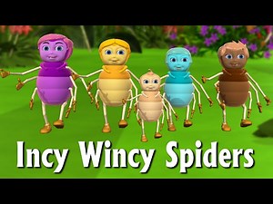 Incy Wincy Spider Nursery Rhyme | Itsy Bitsy Spider  - 3D Animation Rhymes & Songs For Children - Videos For Kids