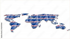 Cape Verde vector flag wave 3d earth map animation white background