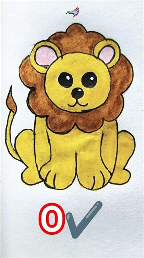 how to draw a #lion 🦁 #drawing from "O" #circle #zero easy step-by-step ‪@ARTAABID‬