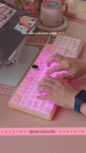 POV: you work better when the keyboard is glowing 🌈✨️ #furycube #keyboard #desksetup #workfromhome