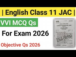 Class 11th english mcq for exam || English Objective questions class 11th vvi 2026 ||