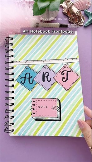 Cute Art Front Page Design 🎨 Pastel Stripes #nhuandaocalligraphy #frontpage