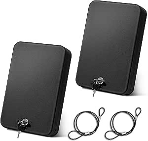Pistol Safe, Portable Travel Car Gun Safe, 2 Pack-2 Handgun Lock Box with Key Lock, Gun Safes for Car, Home, Travel, 11.5" x7.5" x2.5",Black