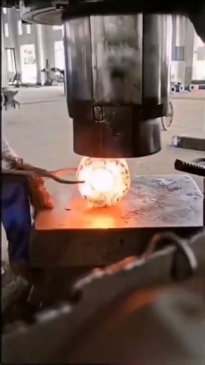 Red-Hot Steel Open Die Forging! Huge Nut Blank to Precision Thread #Shorts