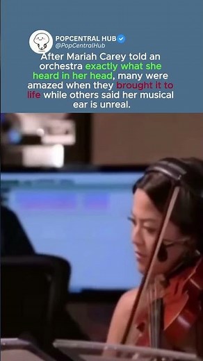 Mariah Carey tells an orchestra exactly what shehears in her head and they bring it to life