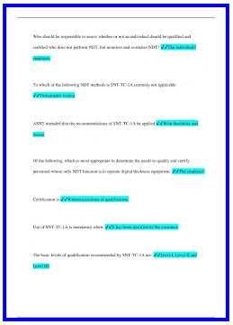 ASNT Level III Basic Exam Questions and Answers Already Graded A2379 636x882