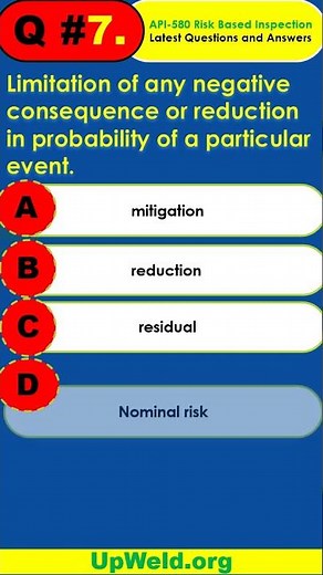 Q#7- API 580 Exam - Risk Based Inspection - Latest Questions And Answers #shorts