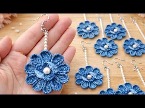 Don’t throw away your old jeans! I made denim earrings and SOLD them all 💙💵