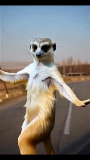 Dancing Meerkat in the Desert